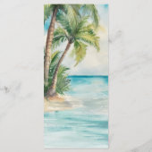 Paradise Palms Tropical Beach Hochzeit Menükarte (Rückseite)