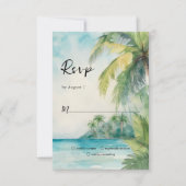 Paradise Palms Tropical Beach Hochzeit RSVP Karte (Vorderseite)