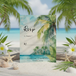 Paradise Palms Tropical Beach Hochzeit RSVP Karte
