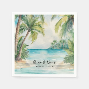 Paradise Palms Tropical Beach Hochzeit Serviette