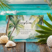 Paradise Palms Tropical Beach Wedding Empfang Begleitkarte