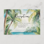 Paradise Palms Tropical Beach Wedding Empfang Begleitkarte (Vorderseite)