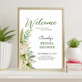 Paradise Pampas Brautparty Begrüßungszeichen Poster