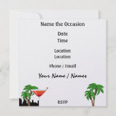 Paradise Party in Style Bright Lights - SRF Einladung (Rückseite)