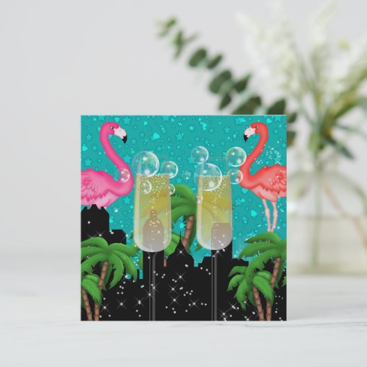 Paradise Party in Style Bright Lights - SRF Einladung (Stehend Vorderseite)