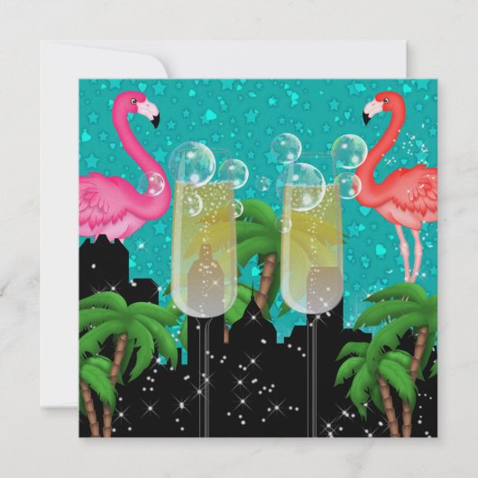 Paradise Party in Style Bright Lights - SRF Einladung (Vorderseite)