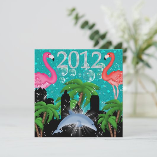 Paradise Party in Style Bright Lights - SRF Einladung (Stehend Vorderseite)