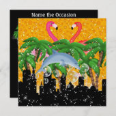 Paradise Party in Style Bright Lights - SRF Einladung (Vorne/Hinten)