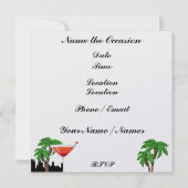 Paradise Party in Style Bright Lights - SRF Einladung (Rückseite)