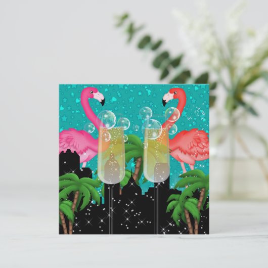 Paradise Party in Style Bright Lights - SRF Einladung (Stehend Vorderseite)