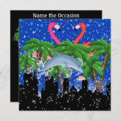 Paradise Party in Style Bright Lights - SRF Einladung (Vorne/Hinten)