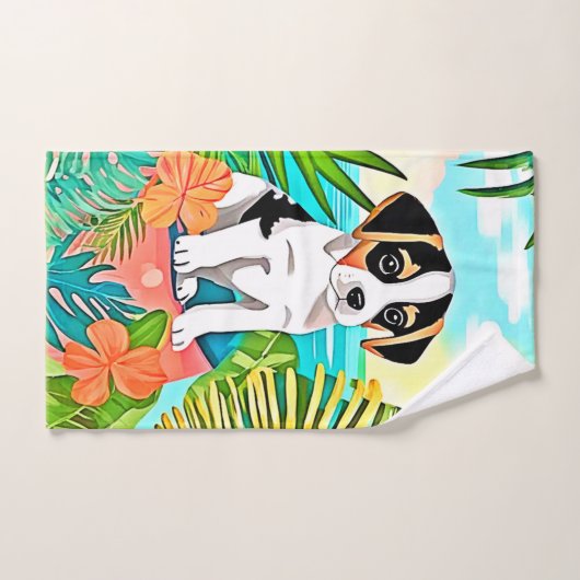 Paradise Puppy Design Badhandtuch Set (Handtuch)