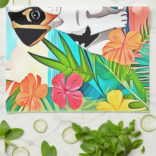 Paradise Puppy Design Geschirrtuch (Gefaltet)