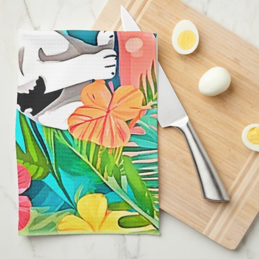 Paradise Puppy Design Geschirrtuch (Viertel Falte)