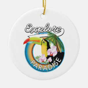 Paradise Reiselogo Cartoon Kaffee Tasse Keramik Ornament