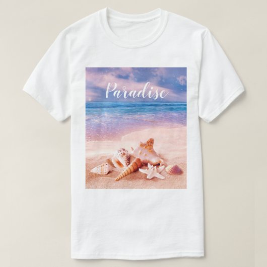 Paradise Sea Beach Muscheln T-Shirt (Design vorne)