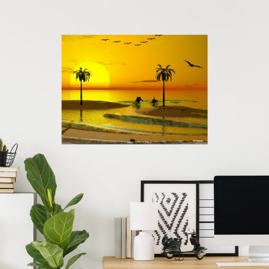 Paradise Shore Sunset Poster (Heimbüro)