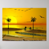 Paradise Shore Sunset Poster (Vorne)