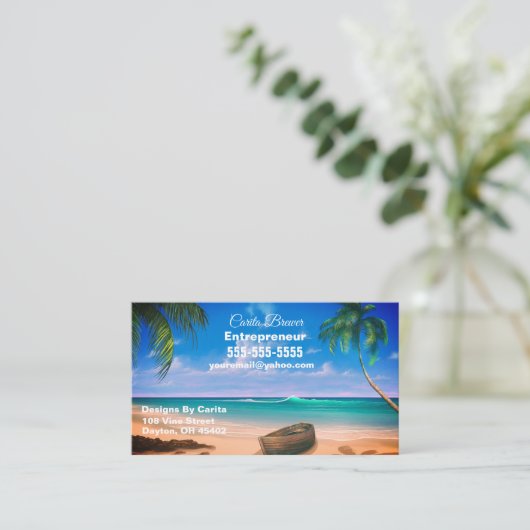 Paradise Standard Business Card Visitenkarte (Stehend Vorderseite)