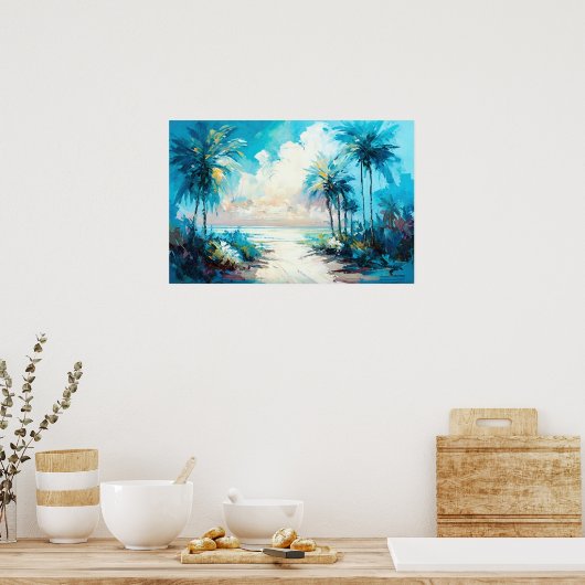 Paradise Tropical Beach Fine Art Poster (Küche)