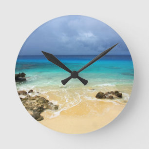Paradise tropical island beach runde wanduhr
