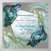 Paradise Tropical Splash in Blues, Türkis Poster (Vorne)