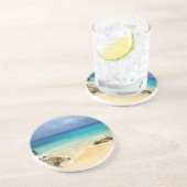 Paradise tropische Insel Strand Sandstein Untersetzer (Seite)