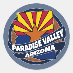 Paradise Valley Arizona Fahne platzen rund Aufkleb Runder Aufkleber