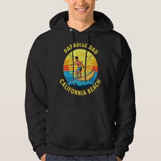 Paradise Vater Surfen Hoodie (Vorderseite)