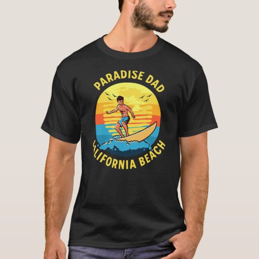 Paradise Vater Surfen T-Shirt (Vorderseite)