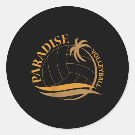 Paradise Volleyball Runder Aufkleber (Vorderseite)