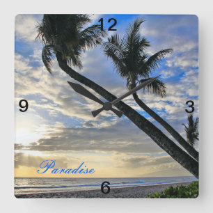 Paradise Wall Clock Quadratische Wanduhr