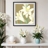 Paradisea Vintage Blume Botanische Illustration Poster