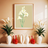 Paradisea Vintage Blume Botanische Illustration Poster