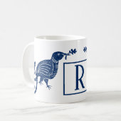 Paradiseblauer Vogel Kaffeetasse (Vorderseite Links)