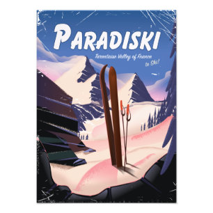 Paradiski Tarentaise Valley , Frankreich , Skipost Fotodruck