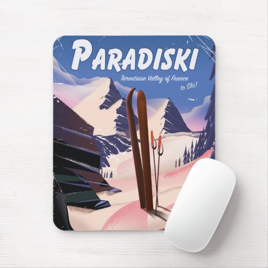 Paradiski Tarentaise Valley , Frankreich , Skipost Mousepad (Mit Mouse)
