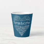 Paraeducator Heart Teacher Paraprofessional Back Milchtasse (Vorderseite)