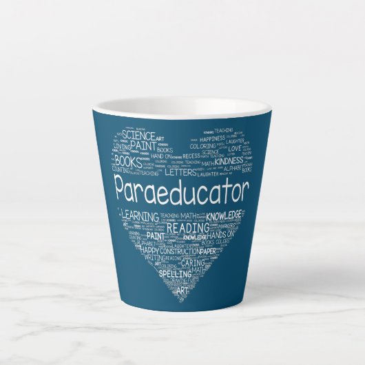 Paraeducator Heart Teacher Paraprofessional Back Milchtasse (Vorderseite)