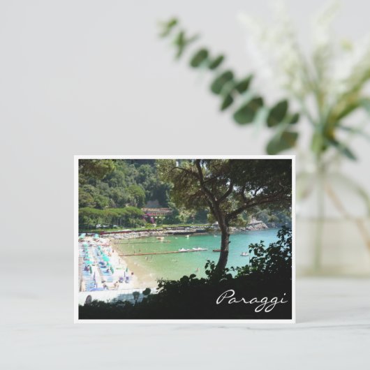 Paraggi Strand Postkarte (Stehend Vorderseite)