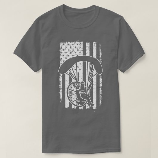 Paraglide Skydive America Flag Patriotic Paramotor T-Shirt (Design vorne)