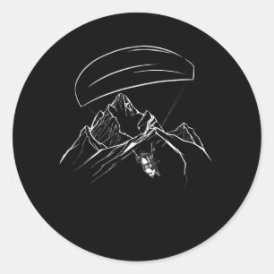 Paraglider Berge Glide Abenteuer Runder Aufkleber