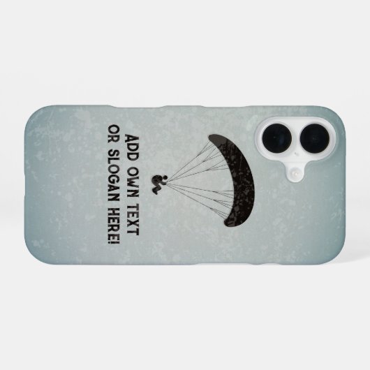 Paraglider Floating unter Canopy eigenen Slogan / iPhone 16 Hülle (Rückseite (Horizontal))