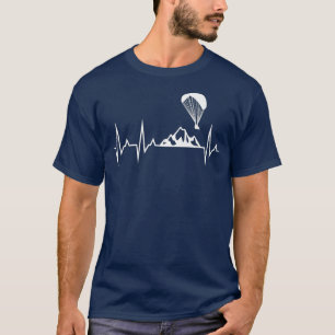 Paraglider Heartbeat Funny Paragliding Geschenk T-Shirt