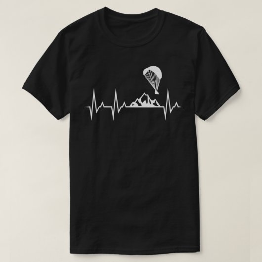 Paraglider Heartbeat Funny Paragliding Parachuting T-Shirt (Design vorne)