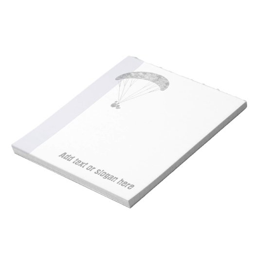 Paraglider-Logo und Slogan Notizblock (Rotiert)