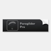 'Paraglider Pro' Slogan Black Autoaufkleber (Vorne)