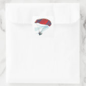 Paraglider Quadratischer Aufkleber (Tasche)