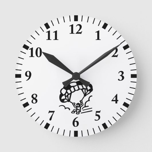 Paraglider Runde Wanduhr (Vorderseite)