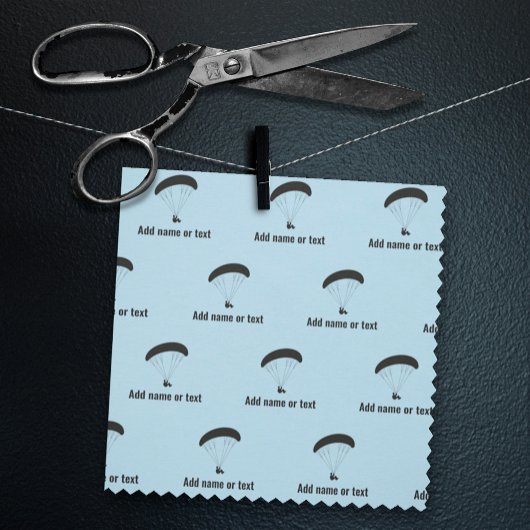 Paraglider-Silhouette und Ihr Texthimmel blau / je Stoff